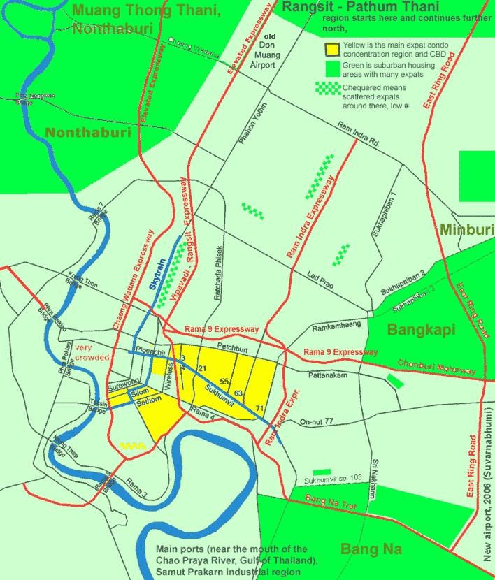 bangkoki kesklinna piirkonnas kaart