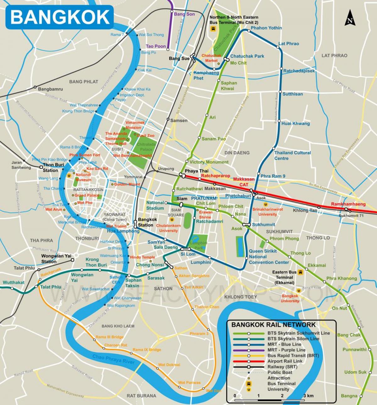 kaart bangkok city center