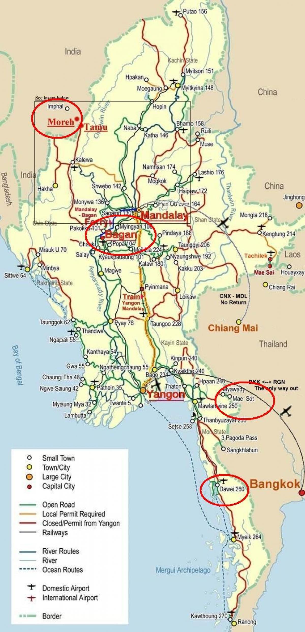kaart bangkok maanteel