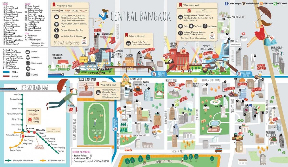 bangkok shopping mall kaart