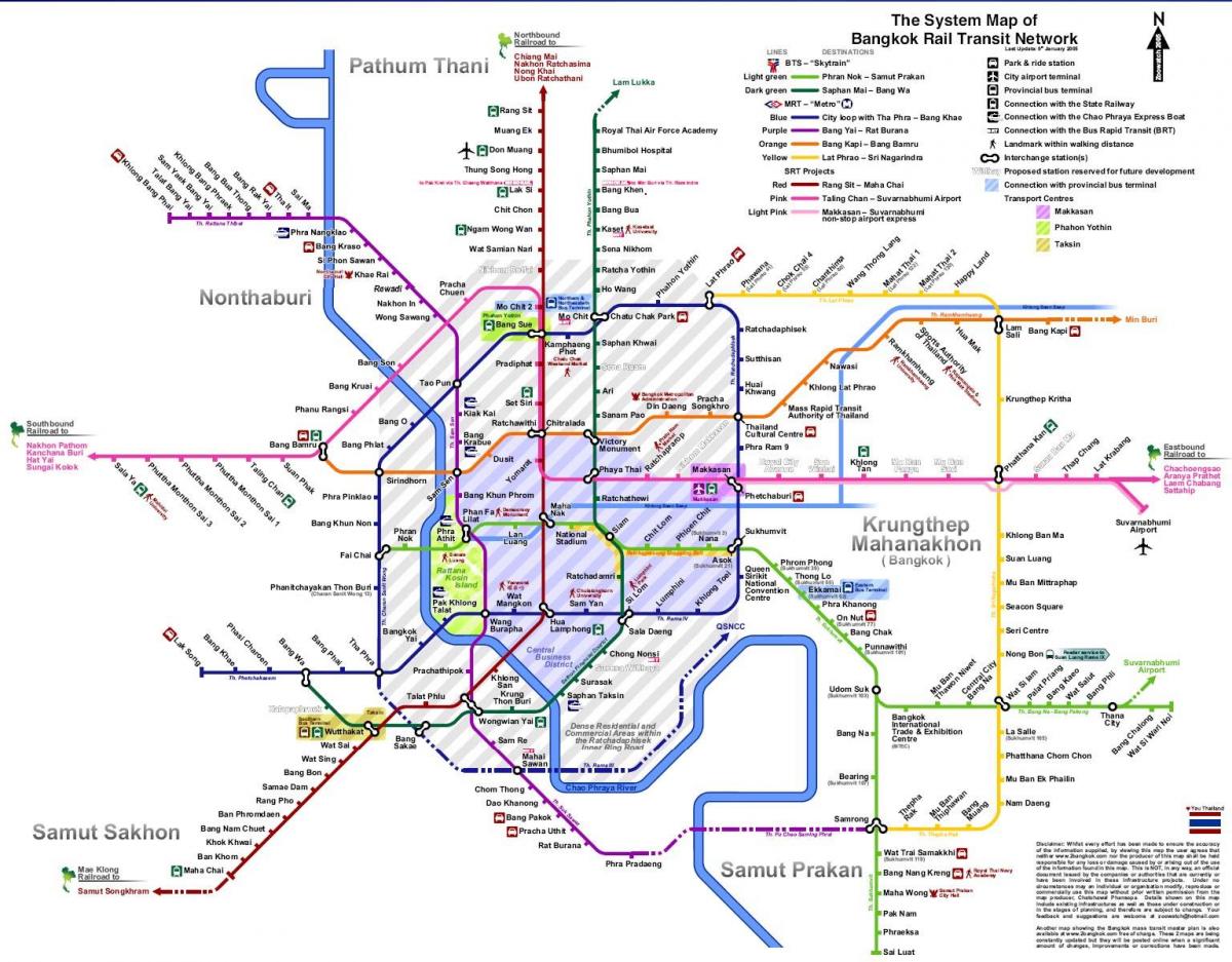 bangkok metroo kaart 2016