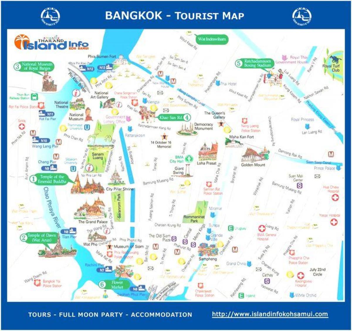 bangkok on tai turismi kaart