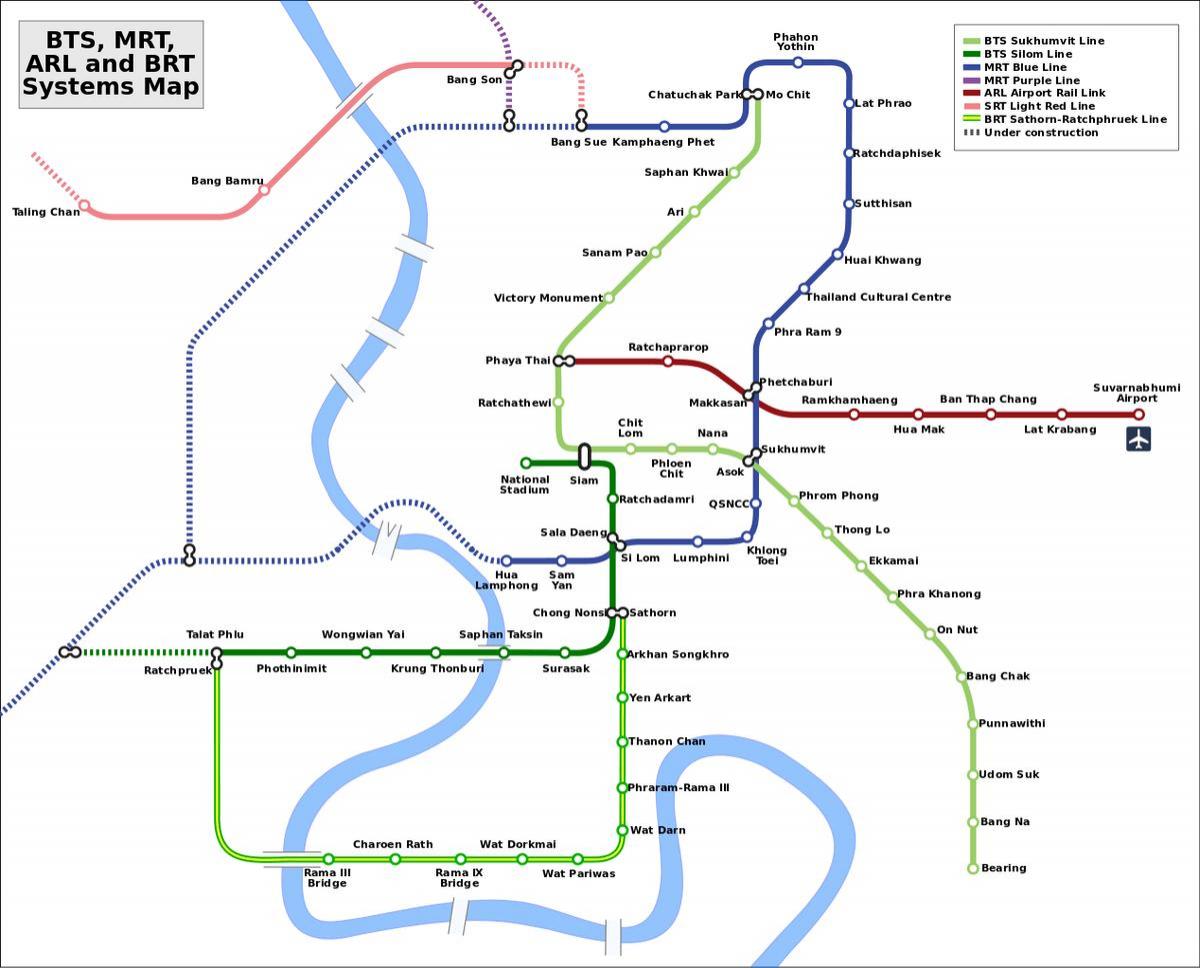 lennujaama raudteeühendus kaart bangkok