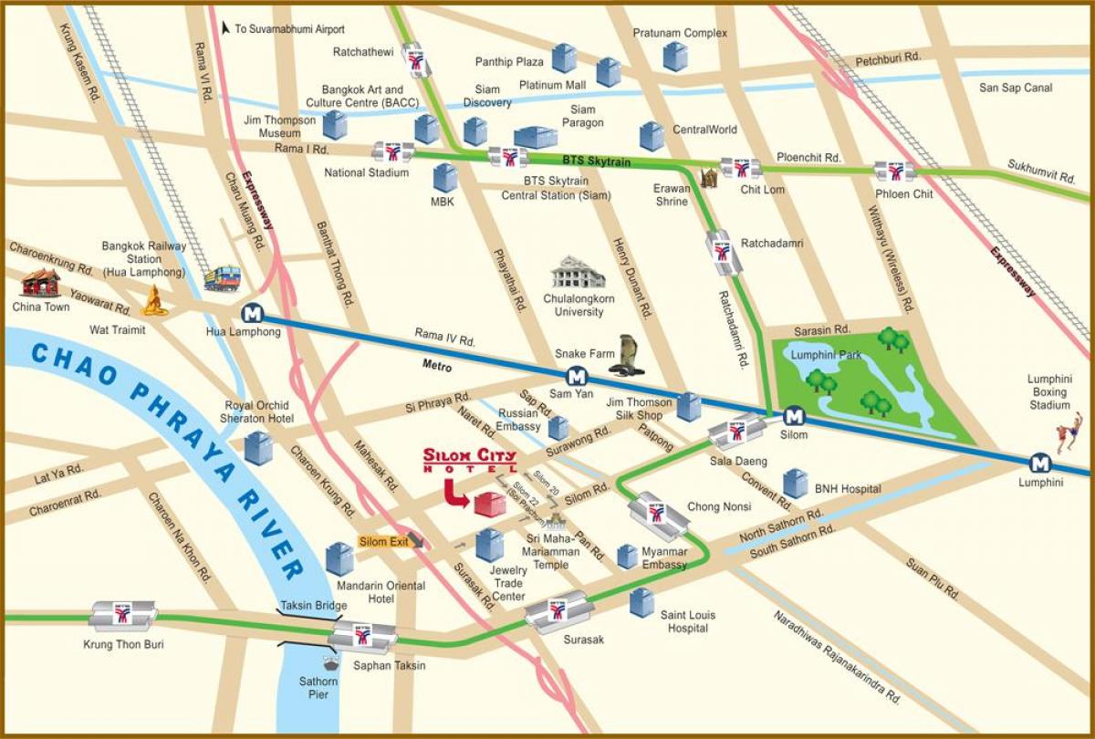 kaart jõe linna bangkok