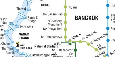 Kaart bangkok metroo-ja skytrain