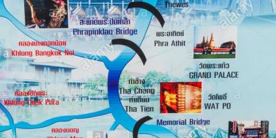 Kaart chao phraya jõe bangkok