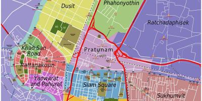 Kaart bangkok ja seda ümbritsevate piirkondade