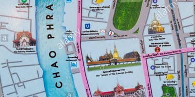 Bangkok kaart koos turistide laigud