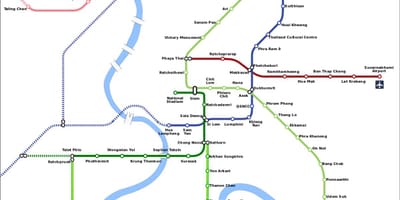 Lennujaama raudteeühendus kaart bangkok